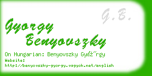 gyorgy benyovszky business card